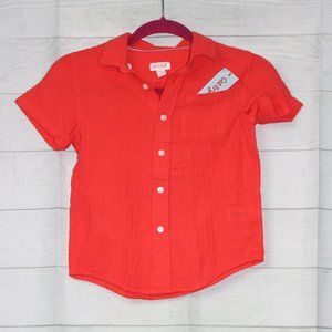 Cat & Jack Boys Button Up Orange/Red in Sz. XS (4/5) NWT